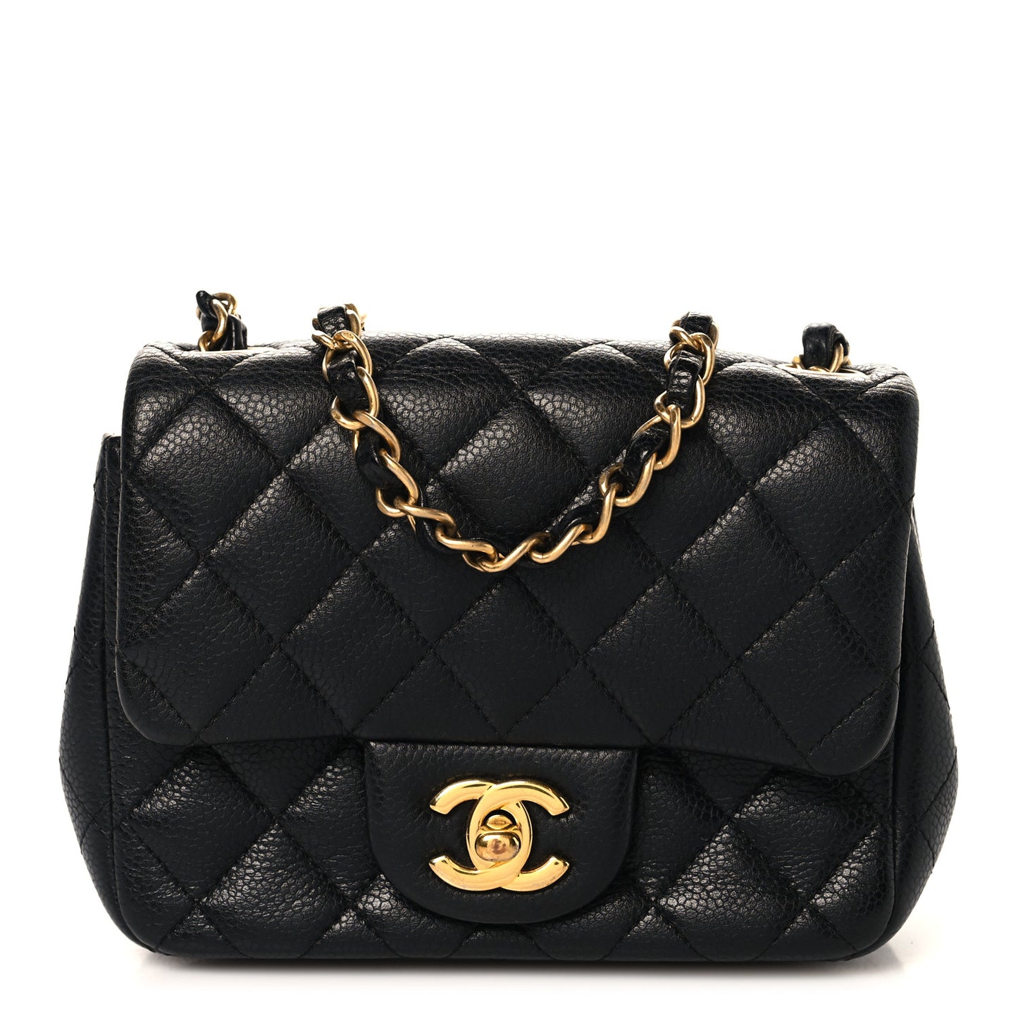 Caviar Quilted Mini Square Flap Black