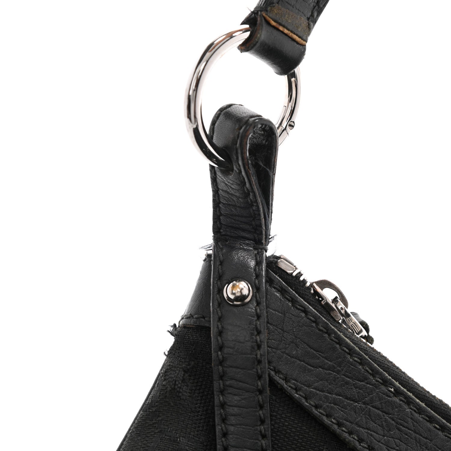 Gucci Monogram Horsebit Hobo Black 25 of 34
