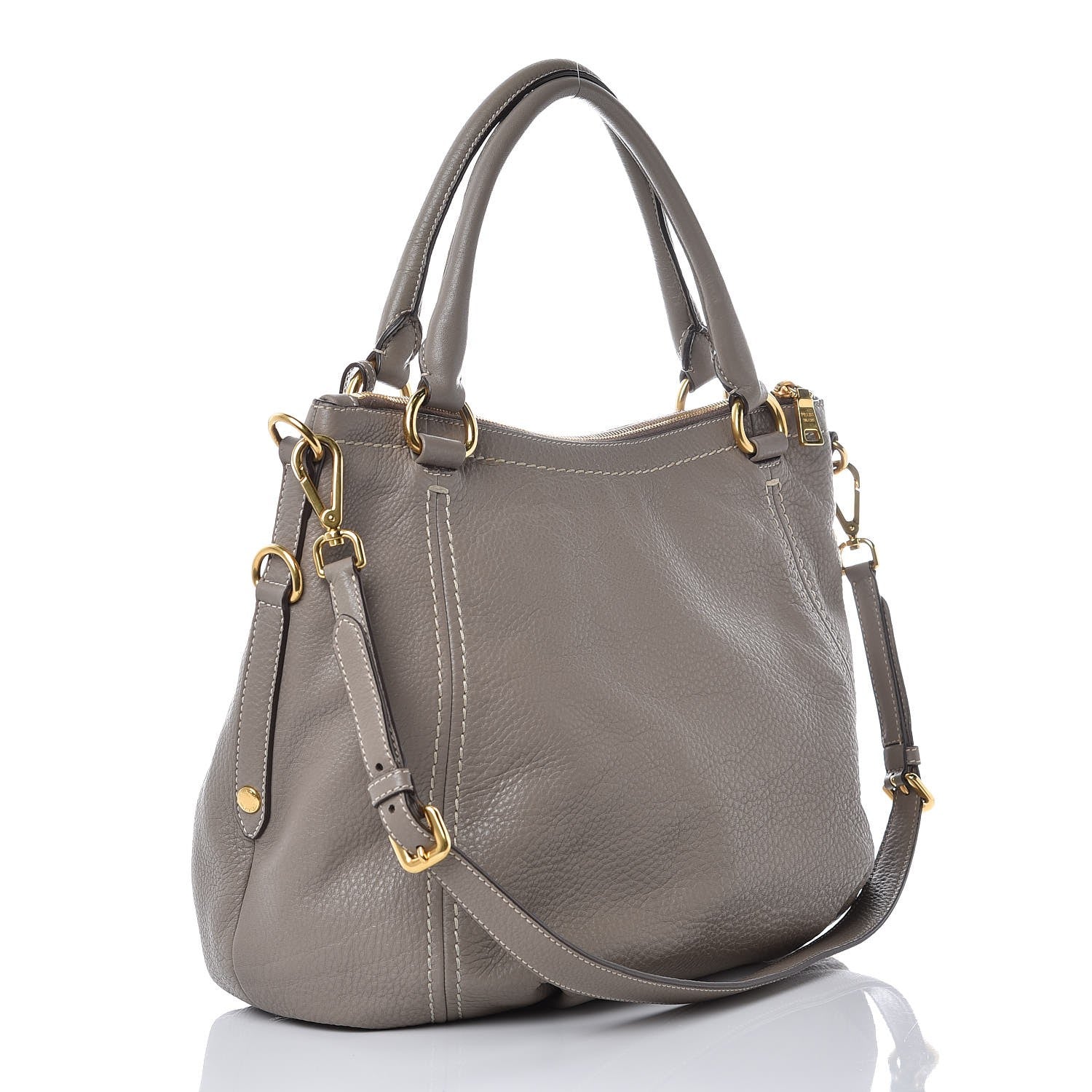 Prada Vitello Daino Shoulder Bag Argilla 4 of 8