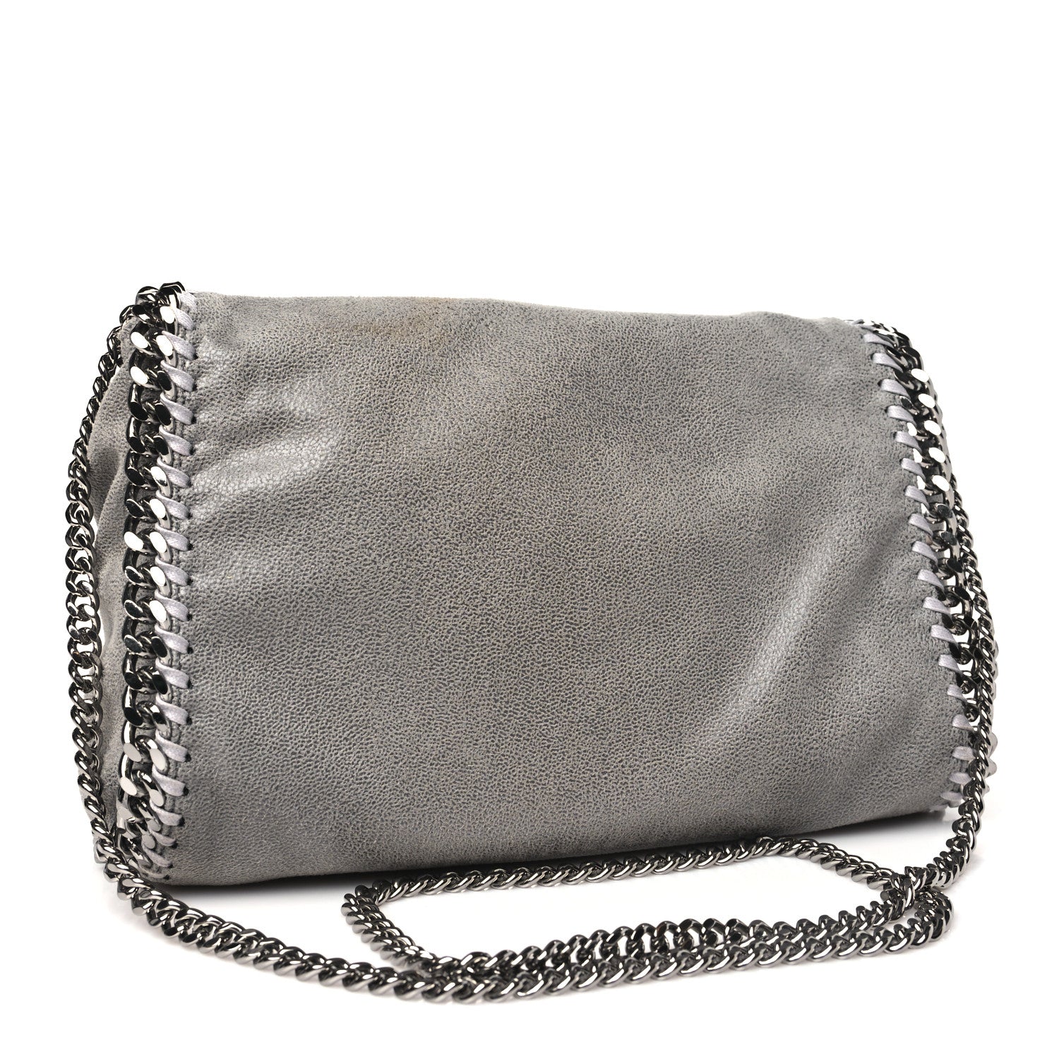 Stella McCartney Shaggy Deer Mini Falabella Fold Over Tote Light Grey 3 of 11