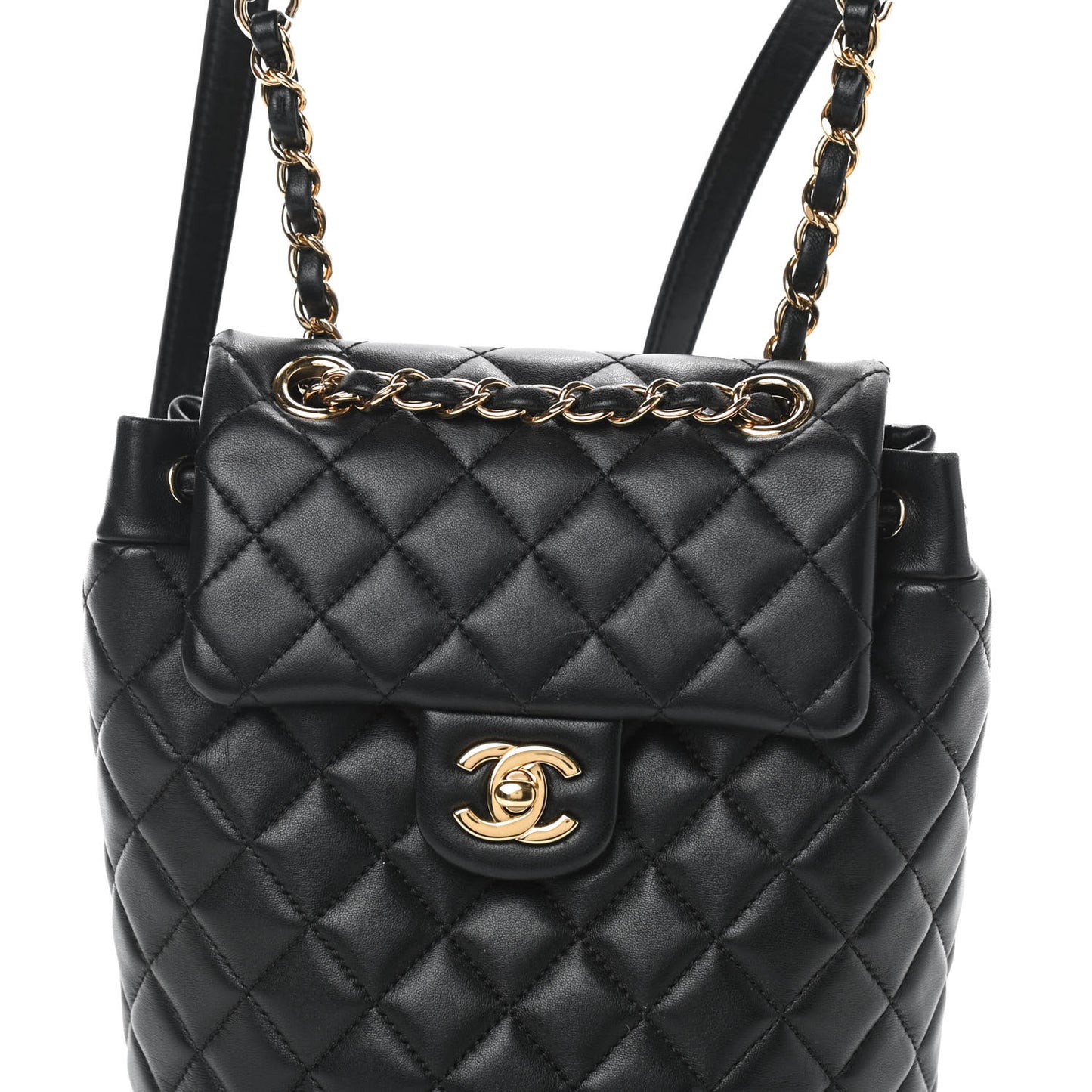 Lambskin Quilted Mini Urban Spirit Backpack Black