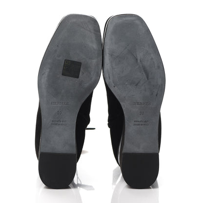 Hermes Suede Goatskin Womens Wedge Boot 39 Black 8 of 10