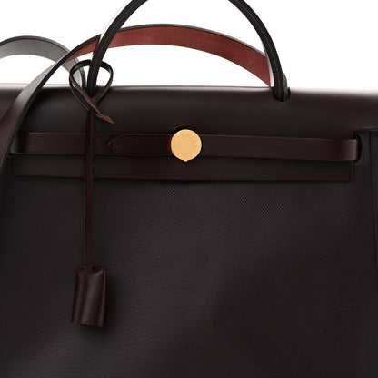 Hermes Toile H Berline Vache Hunter Herbag Zip 31 PM Rouge Sellier 8 of 10
