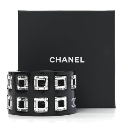 Chanel Resin Crystal CC Cuff Black 5 of 5