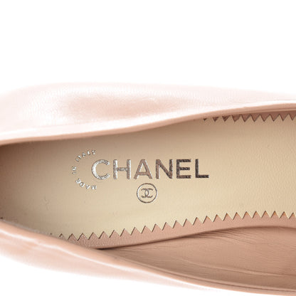 Chanel Lambskin Pearl Peep Toe Pumps 39.5 Beige Clair 6 of 12