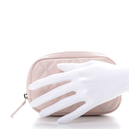 Chanel Caviar Quilted Small Curvy Pouch Cosmetic Case Light Pink 2 of 7