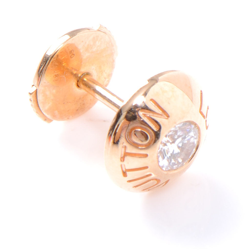 18K Rose Gold Clous Ear Studs With Diamonds