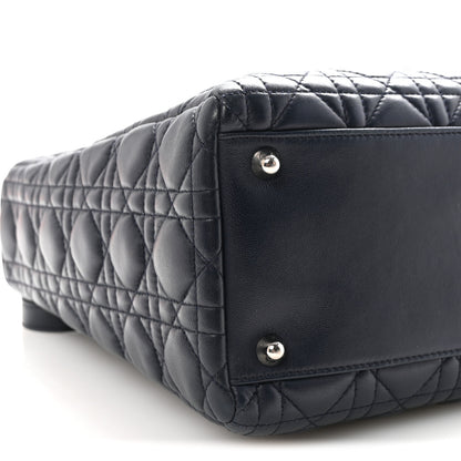 Christian Dior Lambskin Cannage Large Lady Dior Navy Blue 9 of 10