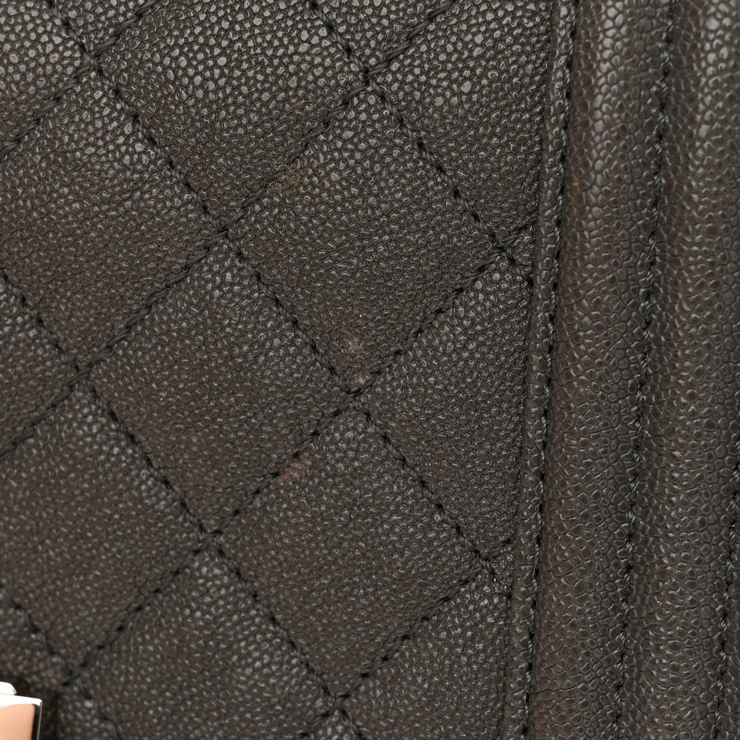 Caviar Quilted Small Boy Flap Grey