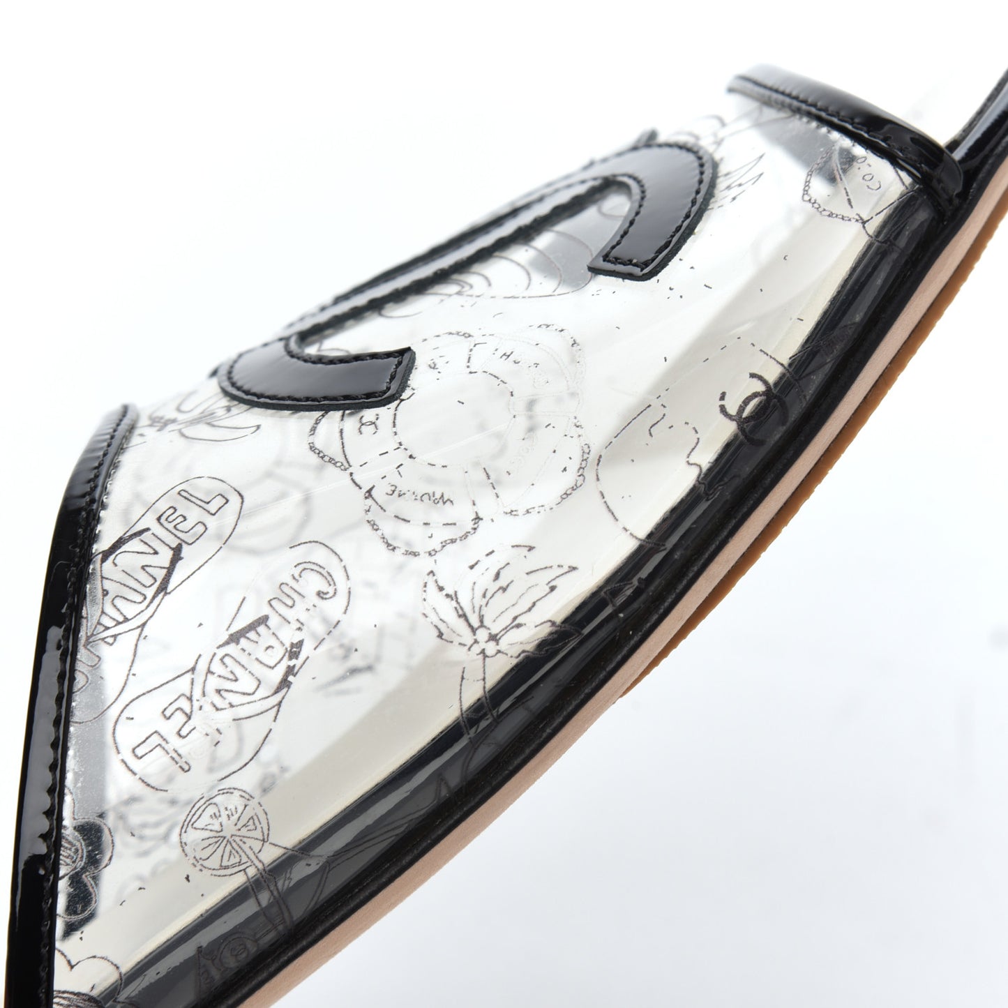 Patent PVC CC Sandal Mule 37 Black