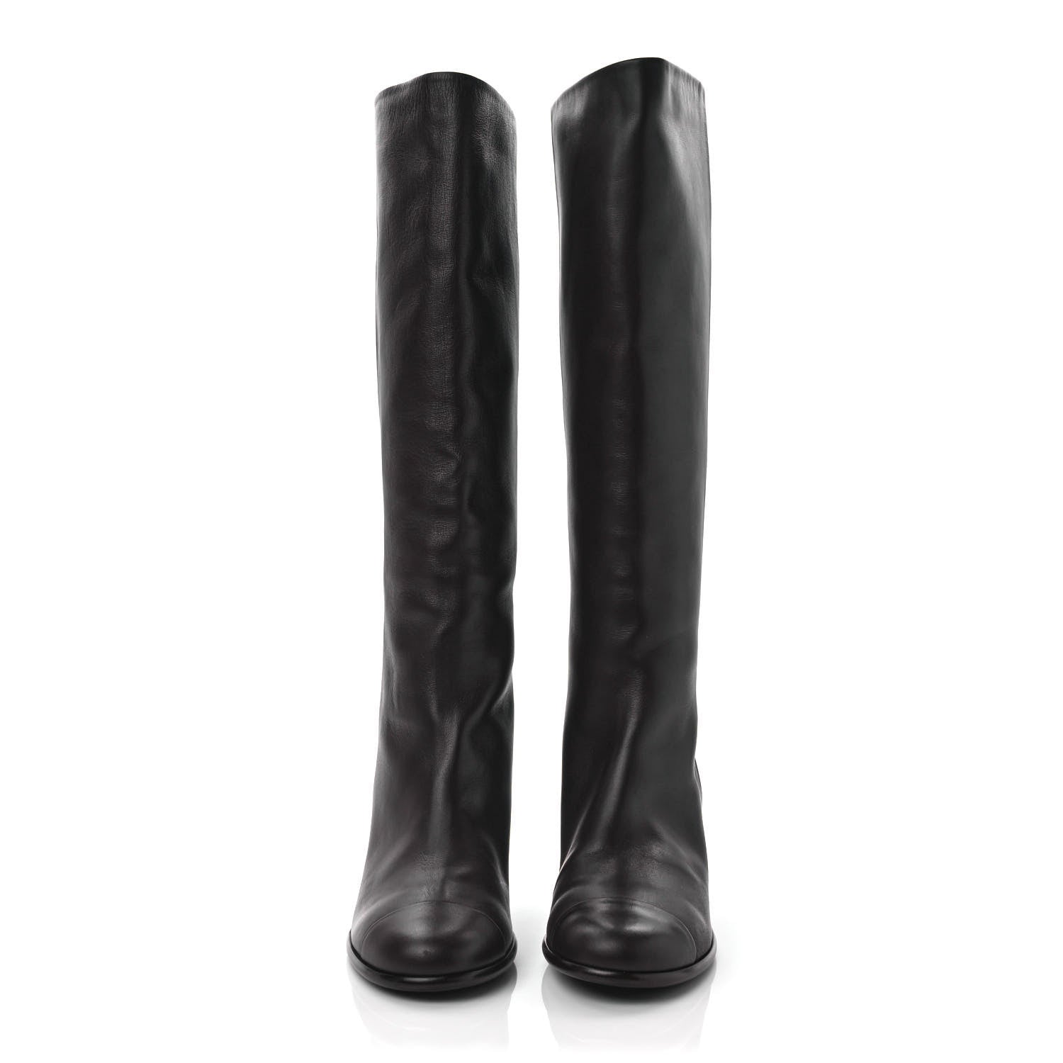 Chanel Calfskin CC High Boots 40.5 Brown 2 of 8