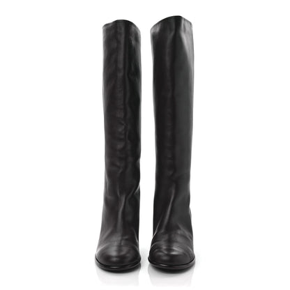 Chanel Calfskin CC High Boots 40.5 Brown 2 of 8