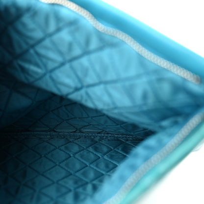 Chanel Patent Calfskin Quilted Beauty CC Clutch Blue 5 of 12