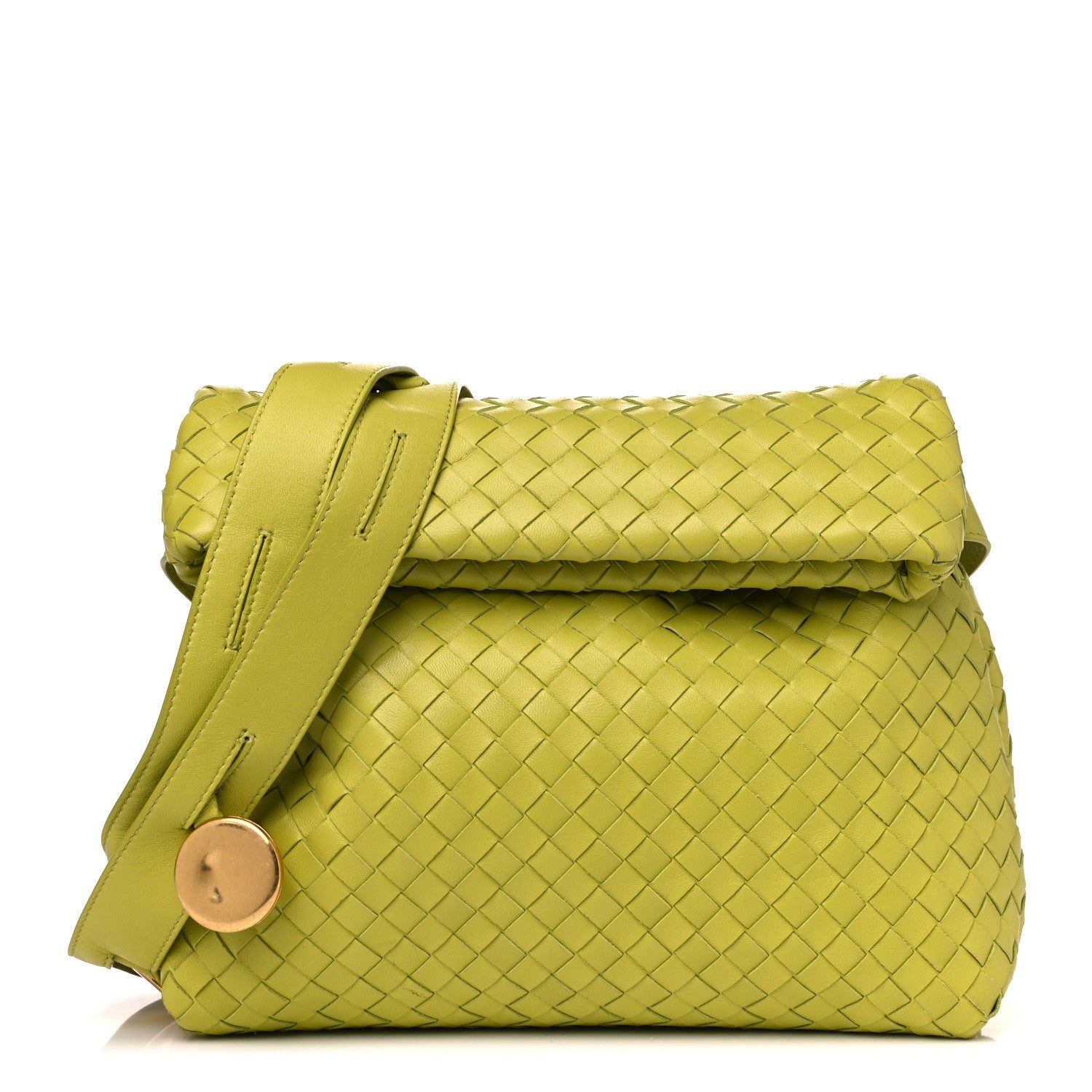 Bottega Veneta Nappa Intrecciato The Fold Crossbody Kiwi 1 of 9