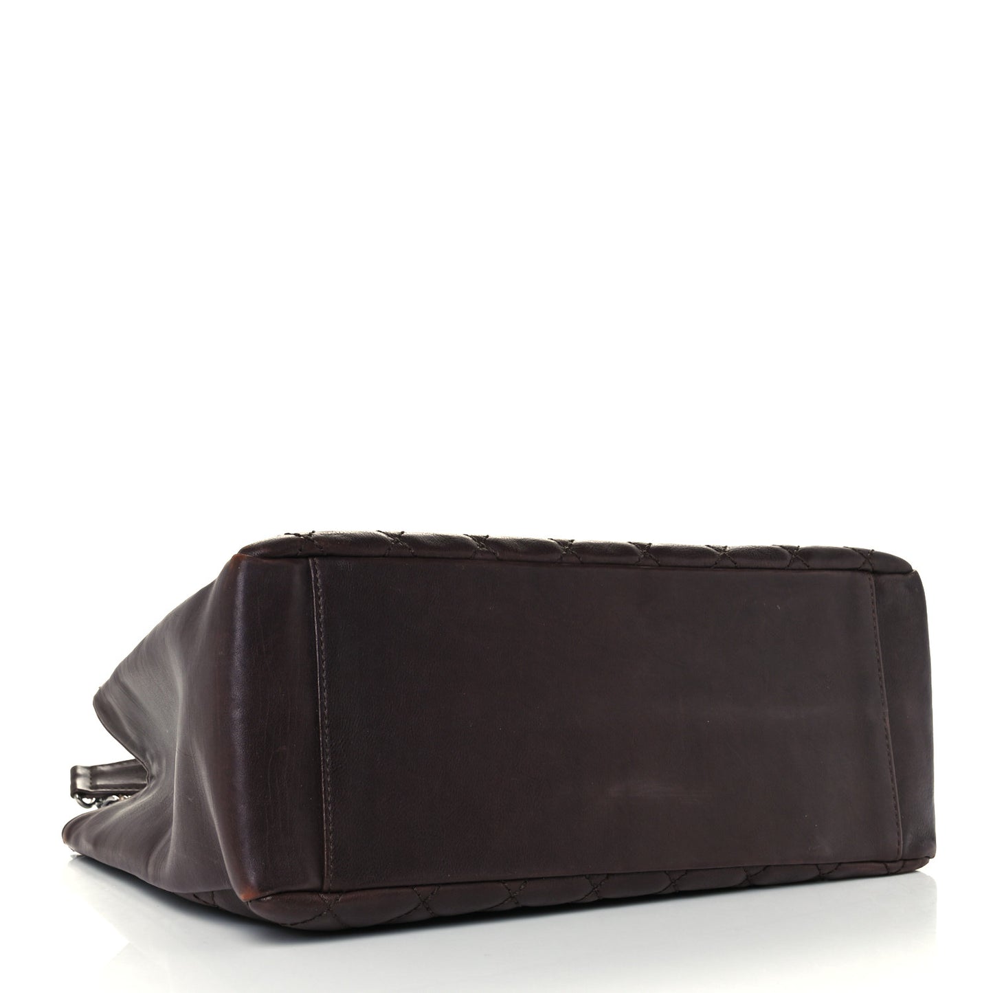 Calfskin Quilted Grand Shopping Tote GST Dark Brown