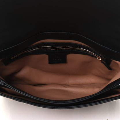 Gucci Snakeskin Medium Arli Flap Shoulder Bag Cognac Black 4 of 4