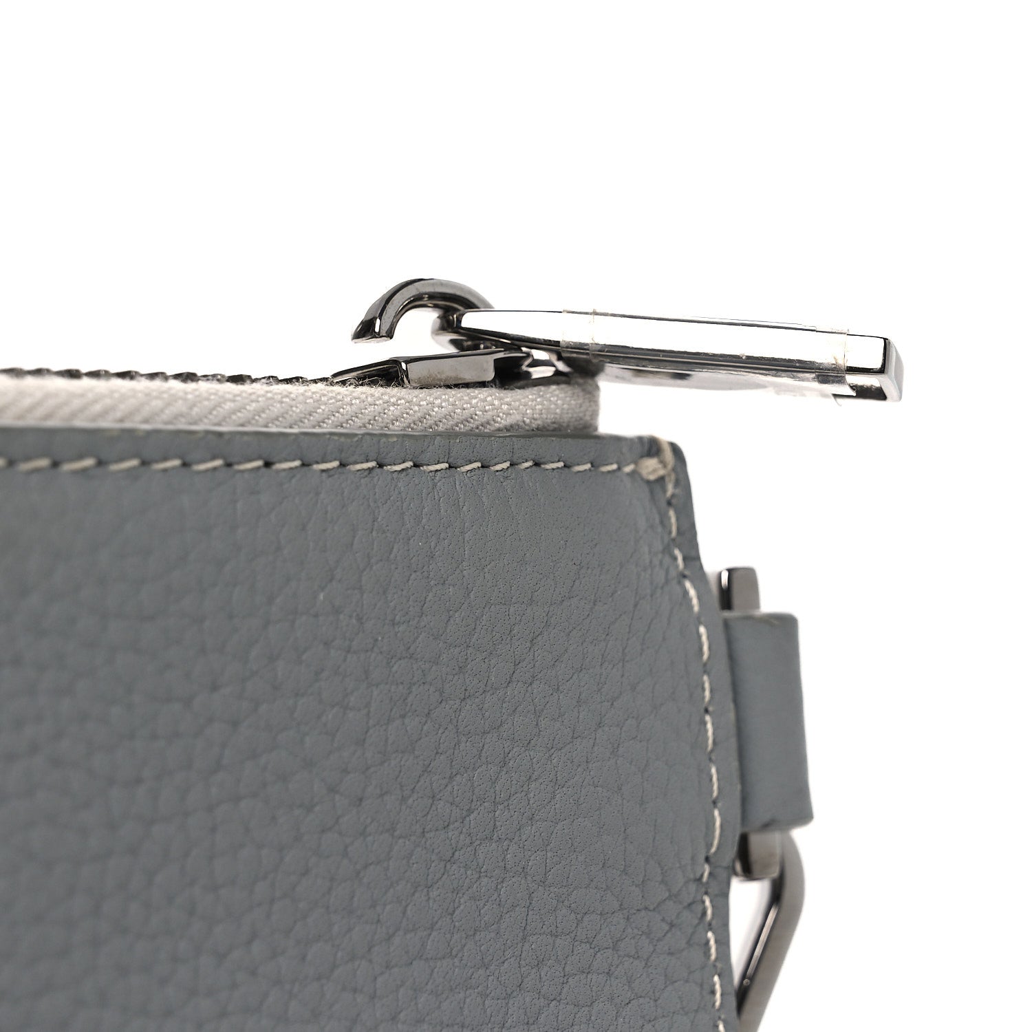 Christian Dior Grained Calfskin 1947 Signature A5 Pouch Grey White
