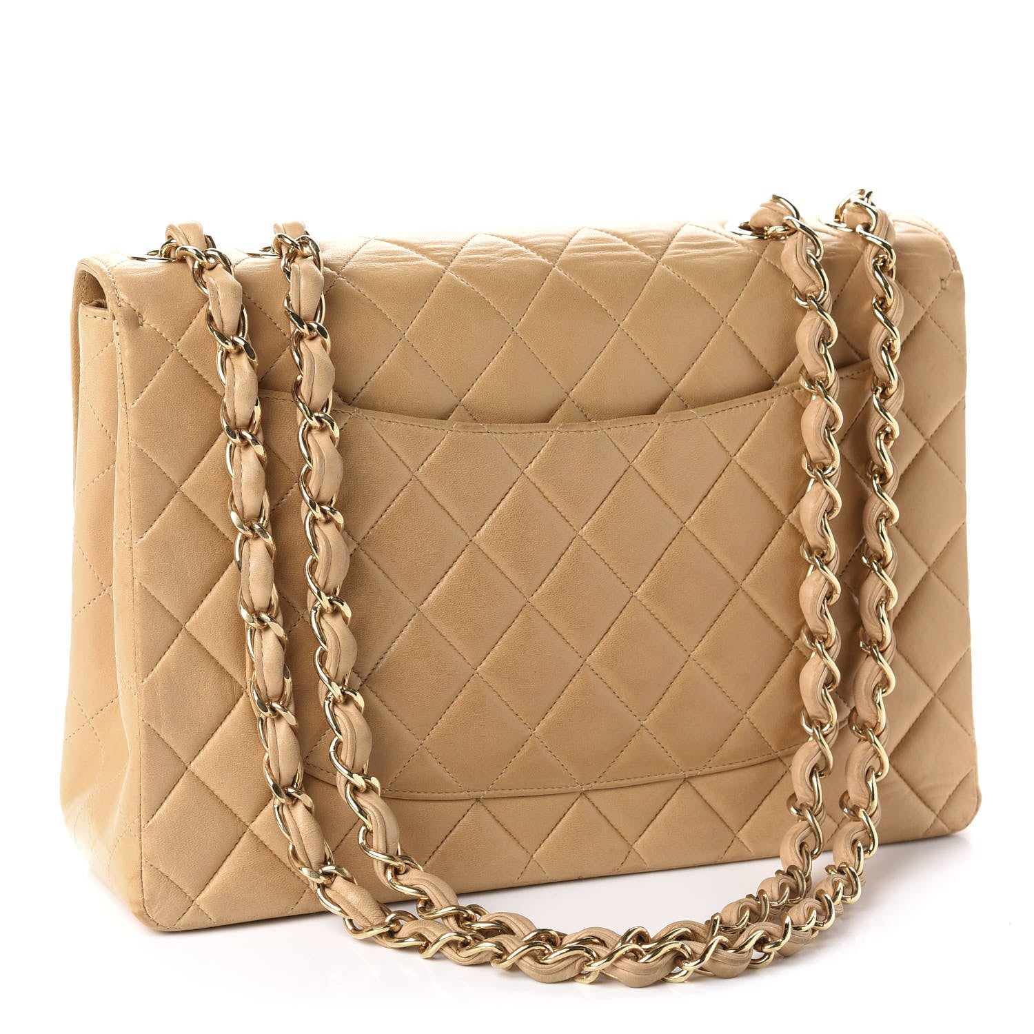 Chanel Lambskin Quilted Maxi Single Flap Beige 3 of 10