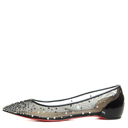 Christian Louboutin Patent Body Strass Flats 38.5 Black 1 of 7