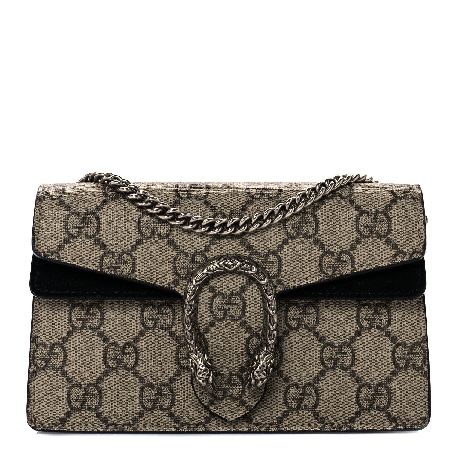 Gucci GG Supreme Monogram Super Mini Dionysus Shoulder Bag Black 1 of 9