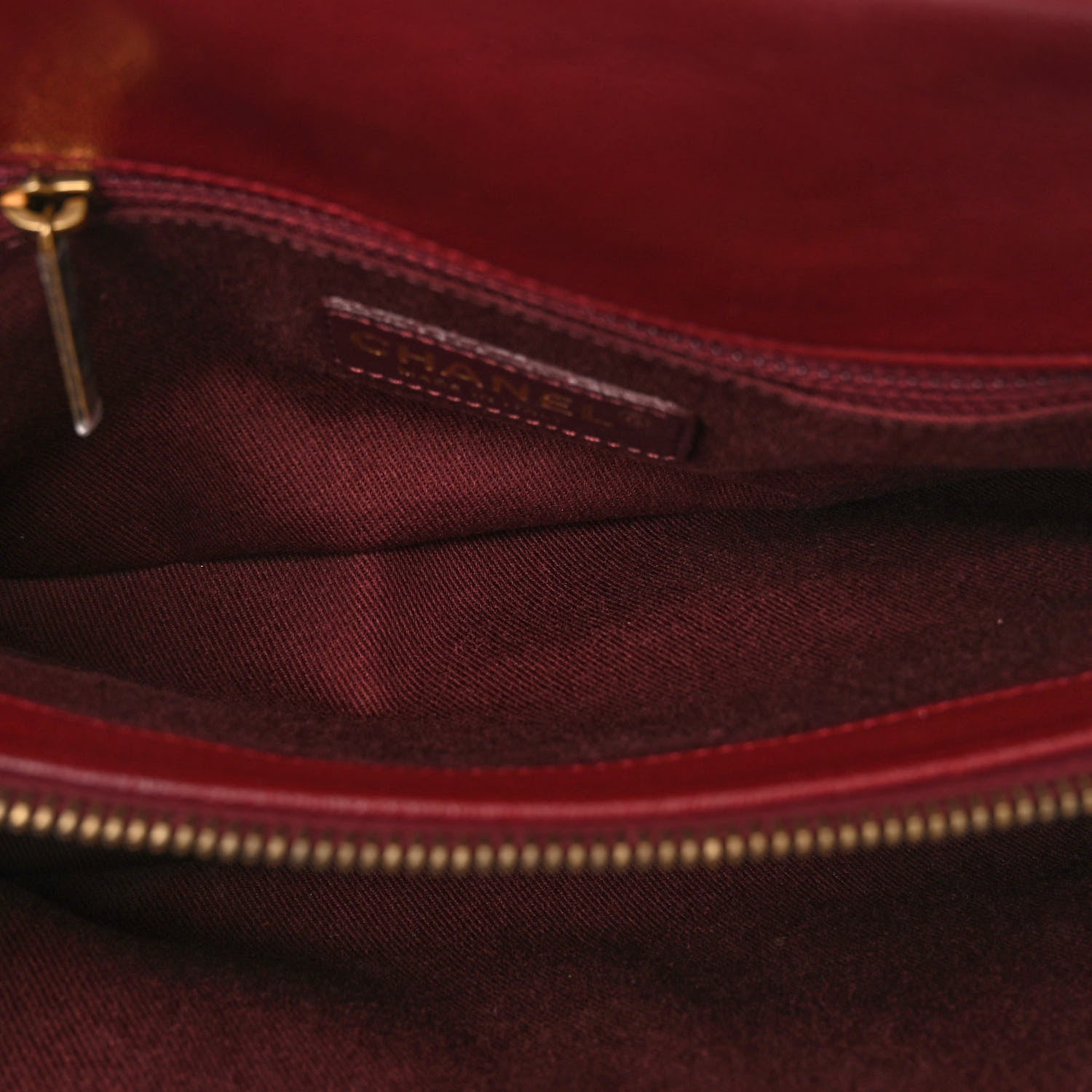 Chanel Patent Goatskin Quilted Small CC Eyelet Tote Burgundy 6 of 12