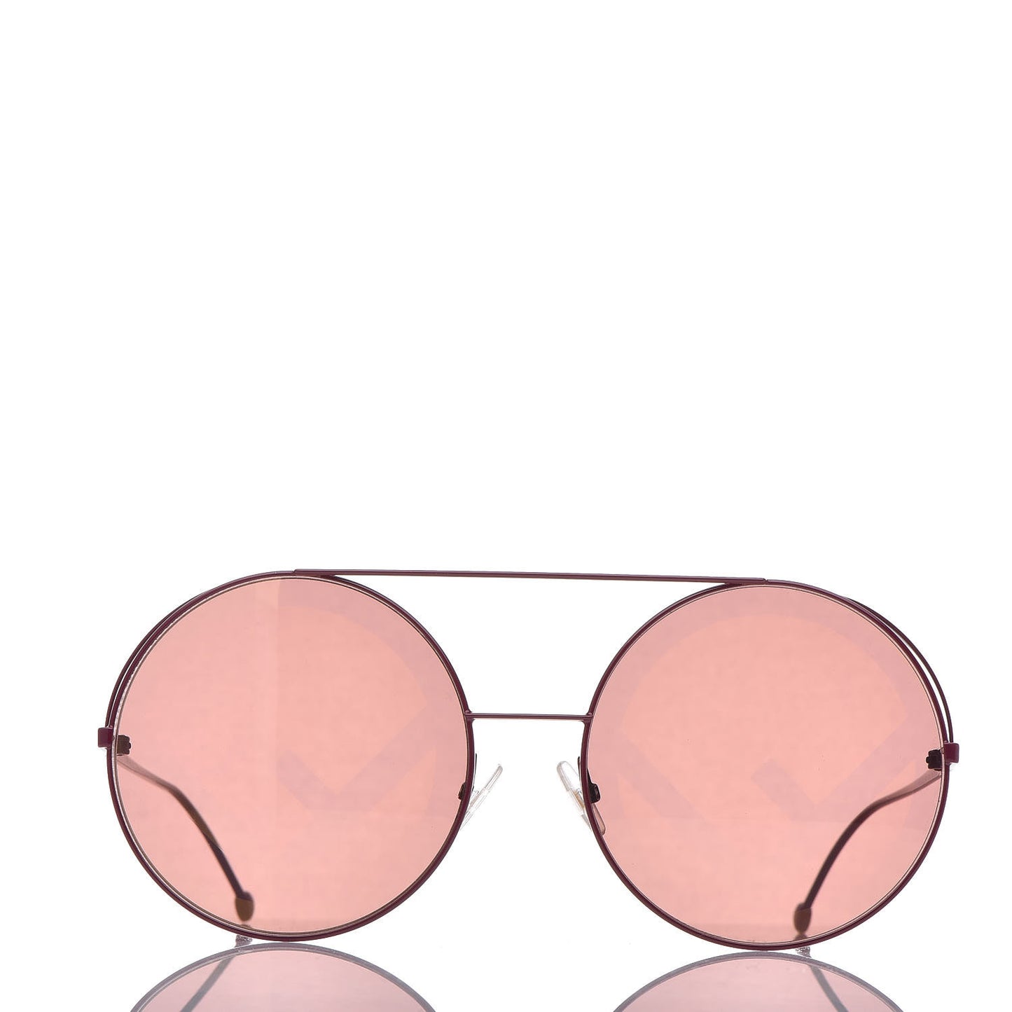 Metal F is Fendi Printed Run Away Round Frame Sunglasses FF 0285/S Red
