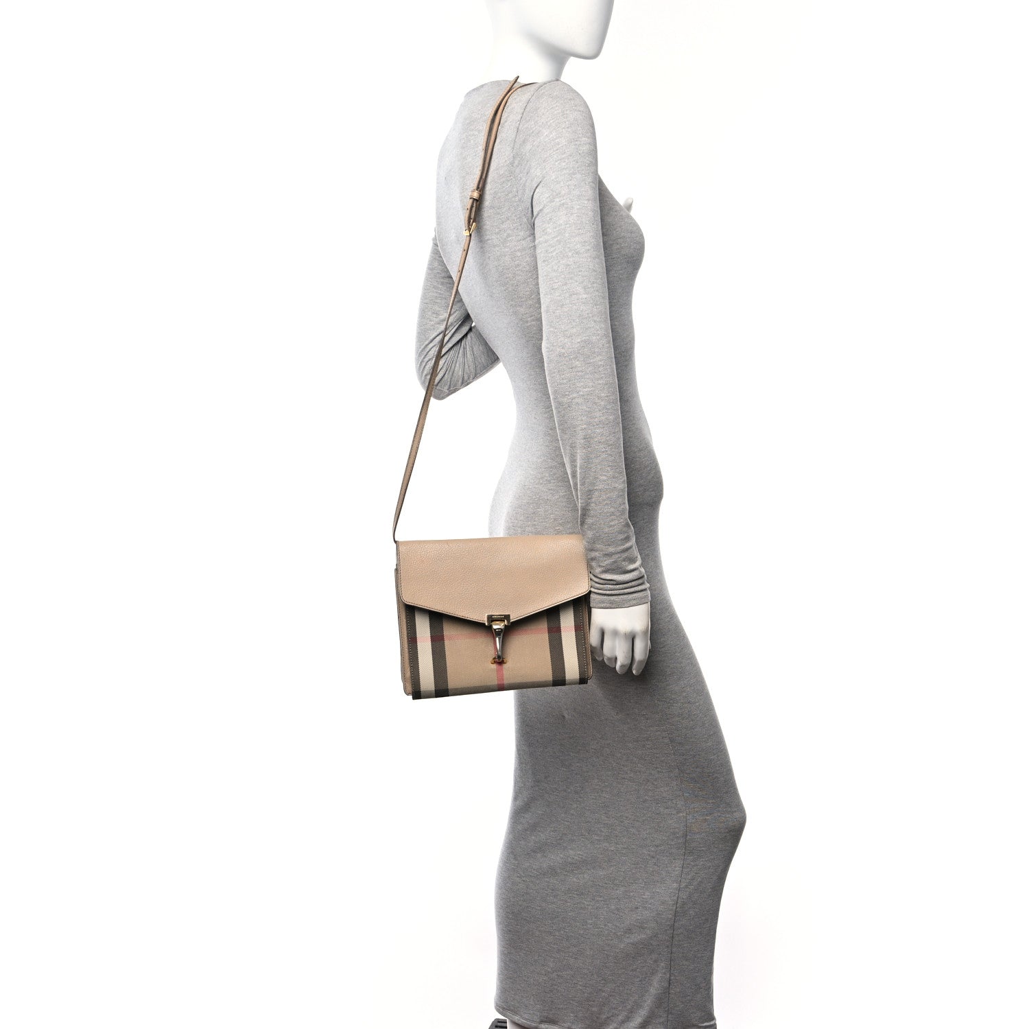 Burberry Derby Calfskin House Check Small Macken Crossbody Bag Light Beige 2 of 16