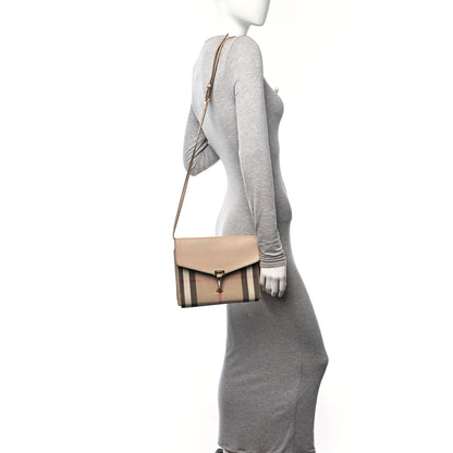 Burberry Derby Calfskin House Check Small Macken Crossbody Bag Light Beige 2 of 16