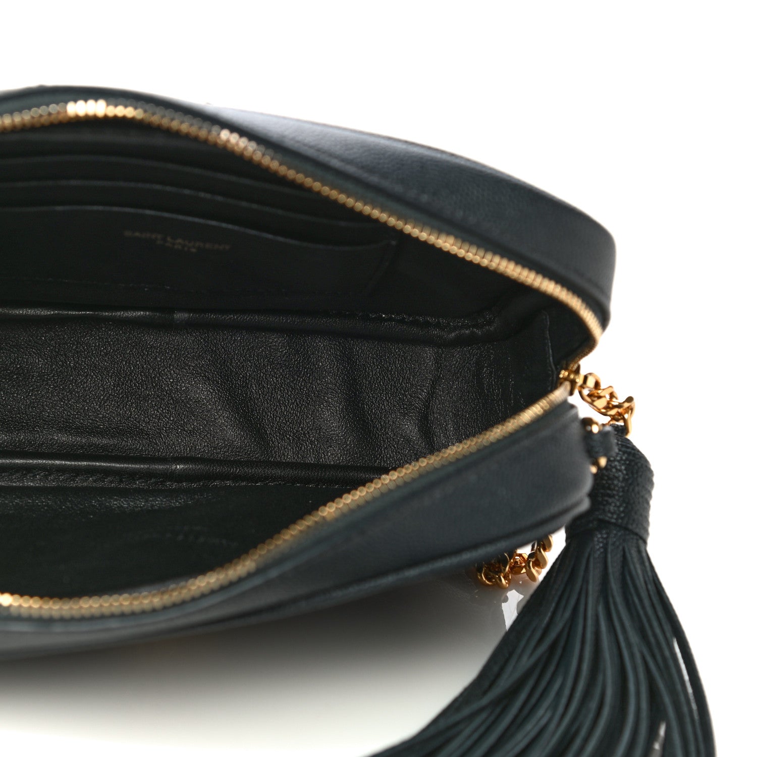 Saint Laurent Grain De Poudre Matelasse Monogram Mini Lou Camera Bag Dark Smog 4 of 9