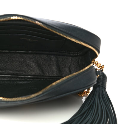Saint Laurent Grain De Poudre Matelasse Monogram Mini Lou Camera Bag Dark Smog 4 of 9