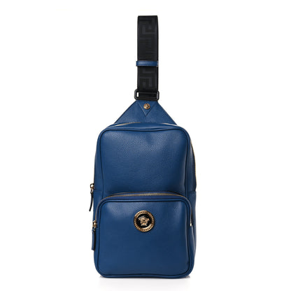 Versace Calfskin Sling Bag Blue 1 of 8