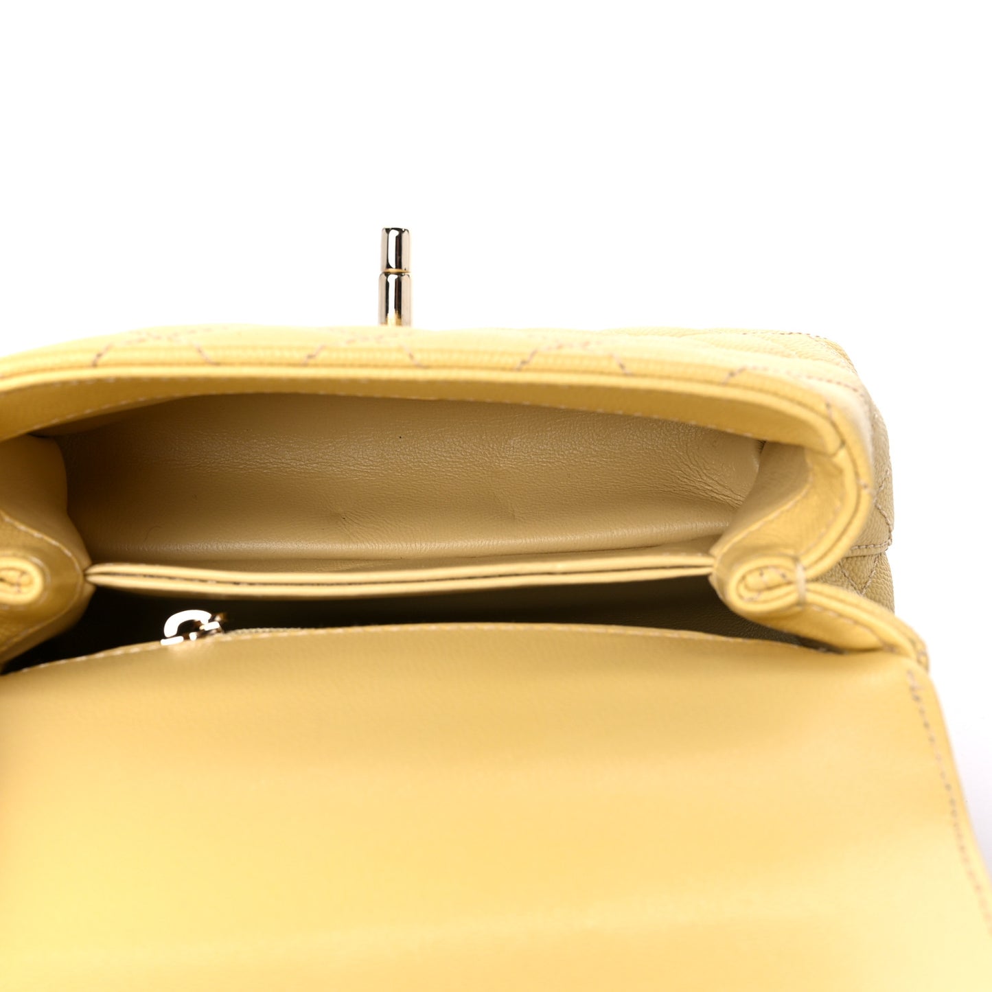 Caviar Quilted Extra Mini Coco Handle Flap Yellow