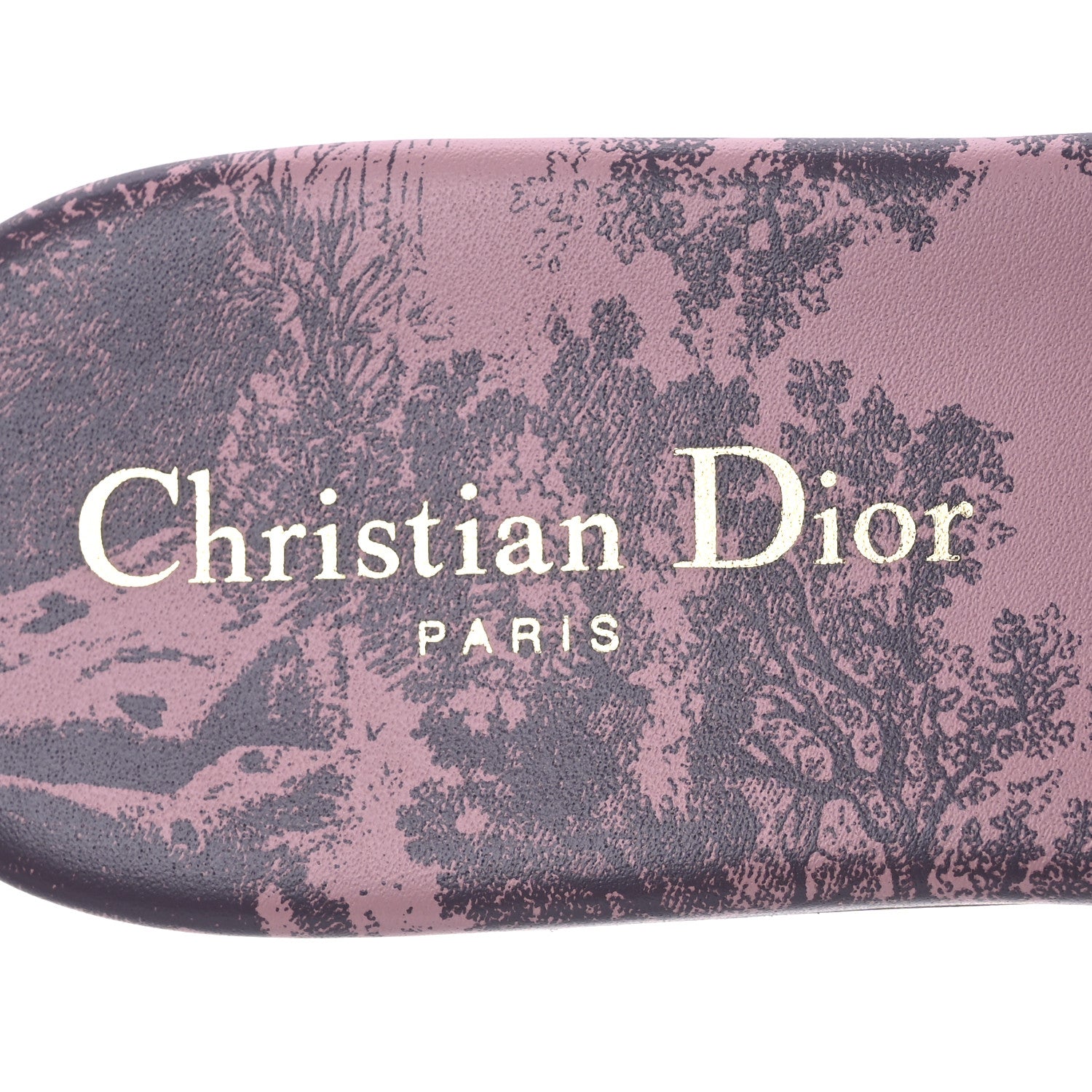 Christian Dior Canvas Toile De Jouy Embroidered Dway Flat Slide Sandals 38.5 Chateau Rose 9 of 11