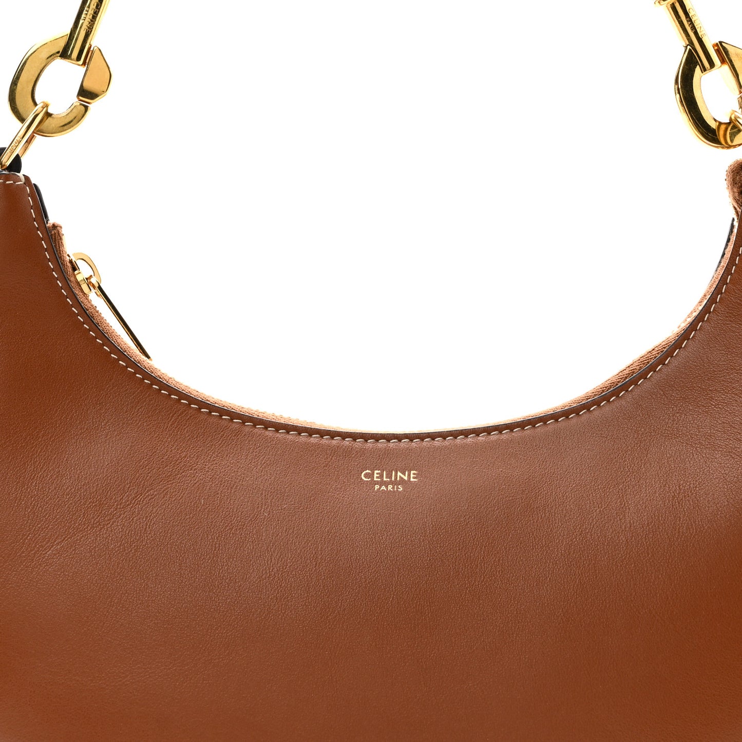 Smooth Calfskin Medium Strap Ava Shoulder Bag Tan