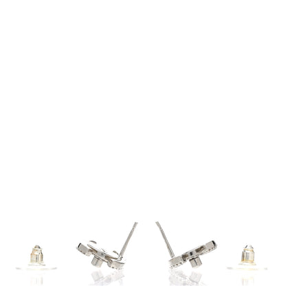 Chanel Crystal CC Turnlock Earrings Silver 3 of 5