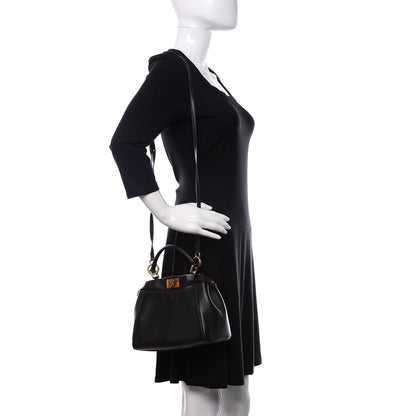 Fendi Nappa Mini Peekaboo Iconic Satchel Black 3 of 18