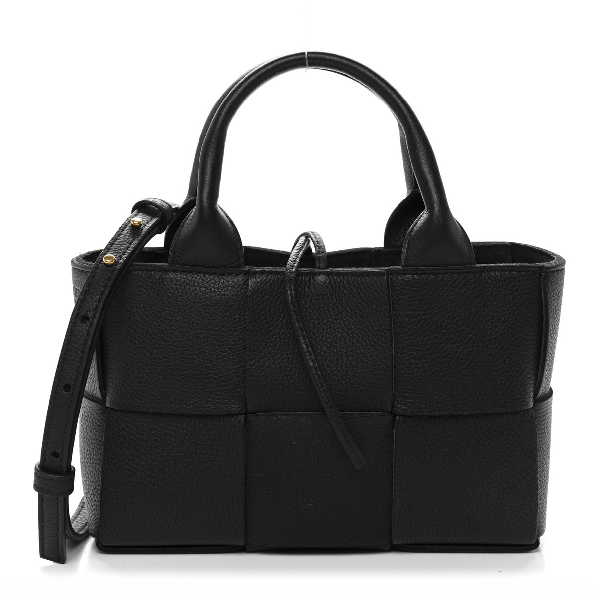 Bottega Veneta Grained Calfskin Intrecciato Mini Arco Tote Black 1 of 14