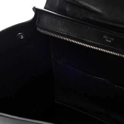 Celine Drummed Calfskin Suede Small Trapeze Black 14 of 19