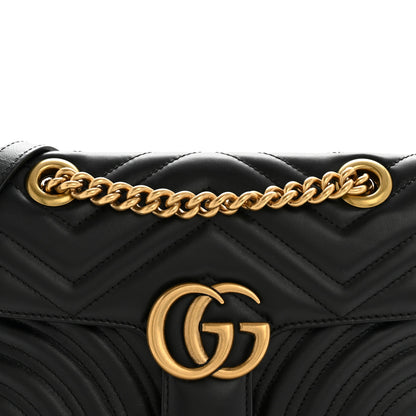 Gucci Calfskin Matelasse Mini GG Marmont Shoulder Bag Black 8 of 11