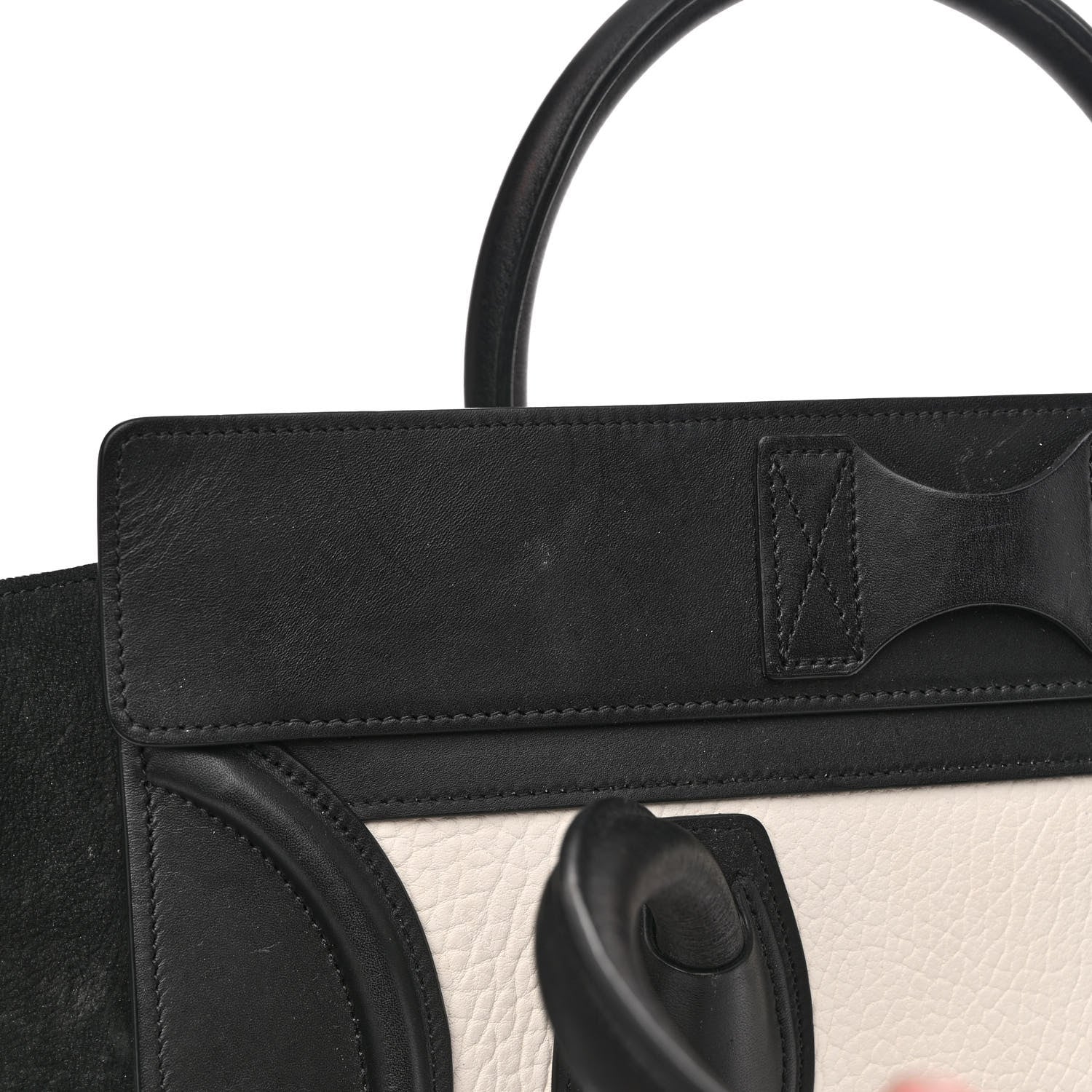 Celine Baby Grained Calfskin Tri-Color Mini Luggage White Liquorice 18 of 20