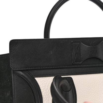 Celine Baby Grained Calfskin Tri-Color Mini Luggage White Liquorice 18 of 20