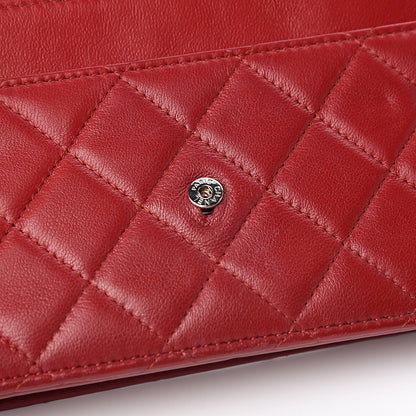 Chanel Lambskin Quilted Wallet On Chain WOC Red 11 of 12