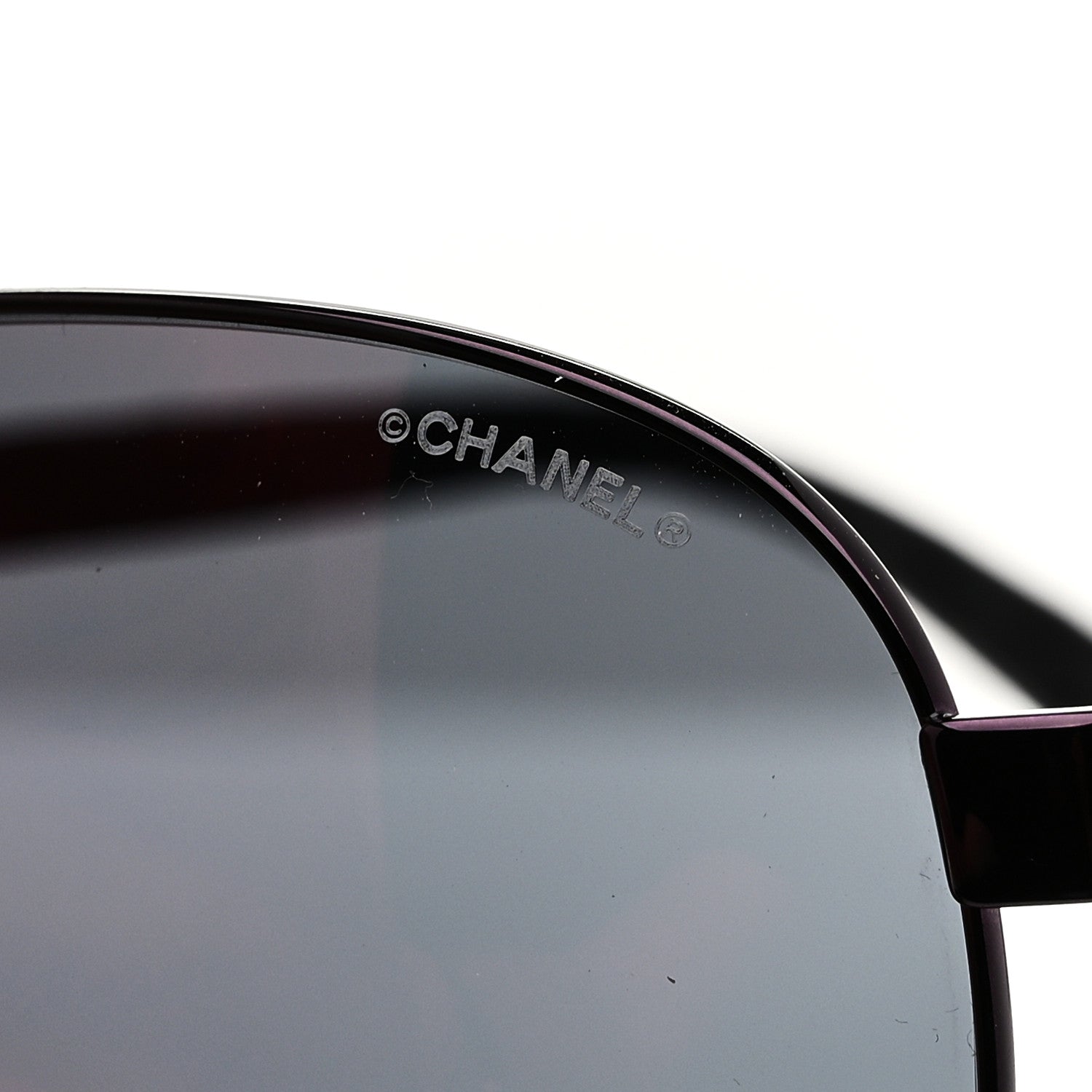 Chanel Metal Lambskin Quilted CC Pilot Summer Aviator Sunglasses 4204-Q Black Purple 7 of 8