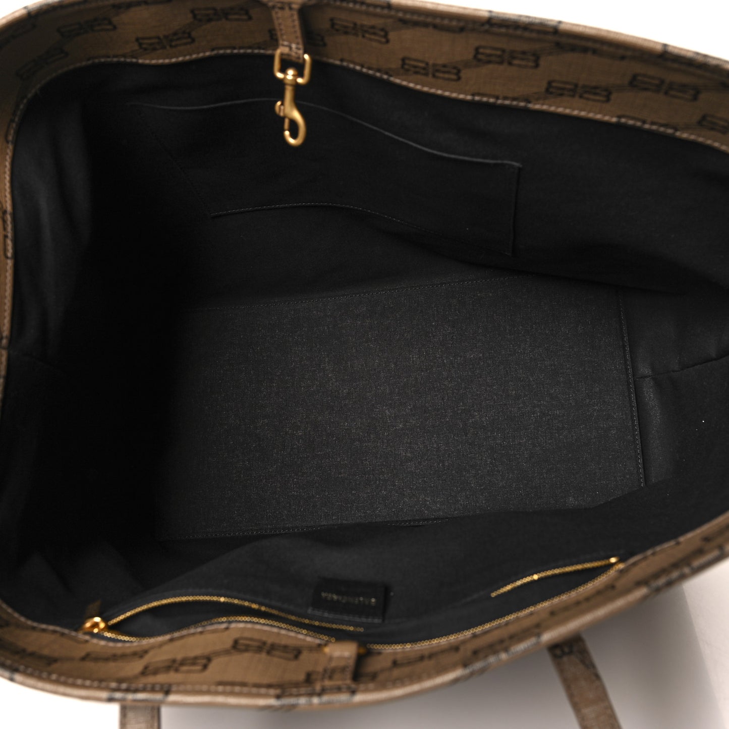 Coated Canvas BB Monogram Large Signature East West Shopper Bag Beige Brown