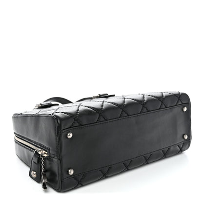 Chanel Calfskin Quilted Top Handle Bag Black 4 of 10