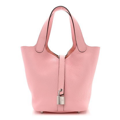 Hermes Taurillon Clemence Picotin Lock 18 PM Rose Sakura 1 of 12