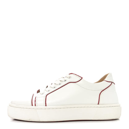 Christian Louboutin Calfskin Patent Vieirissima Flat Sneakers 36.5 White Loubi 1 of 8