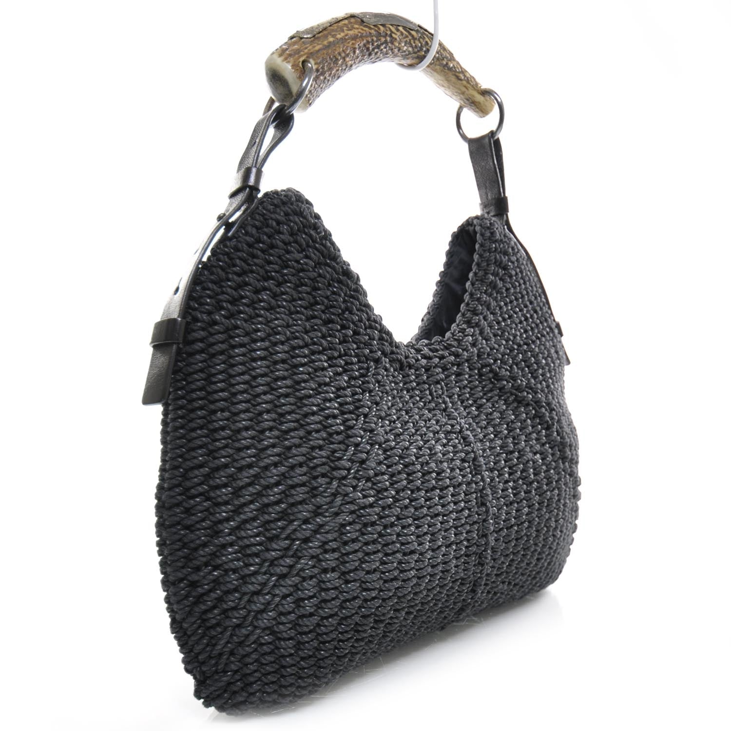 Saint Laurent Woven Straw Mombasa Black 2 of 9