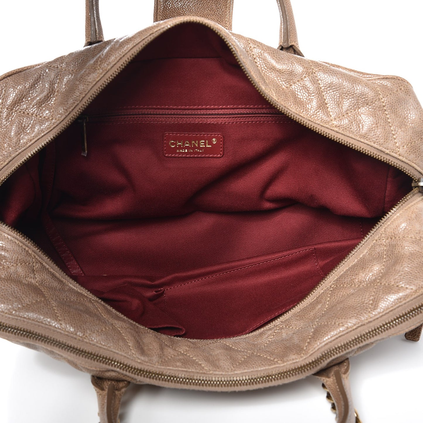 Crumpled Grained Calfskin Shiva Bowler Beige