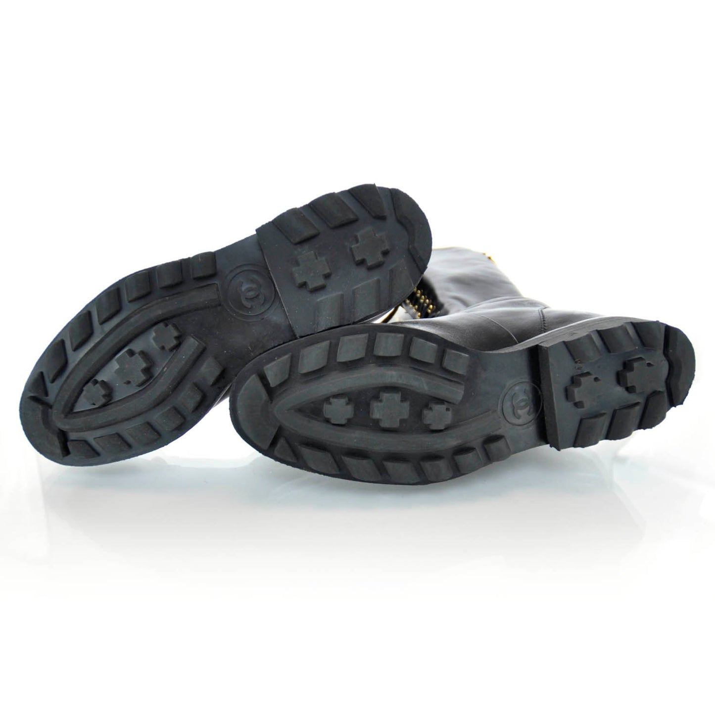 Leather CC Combat Boots 39 Black